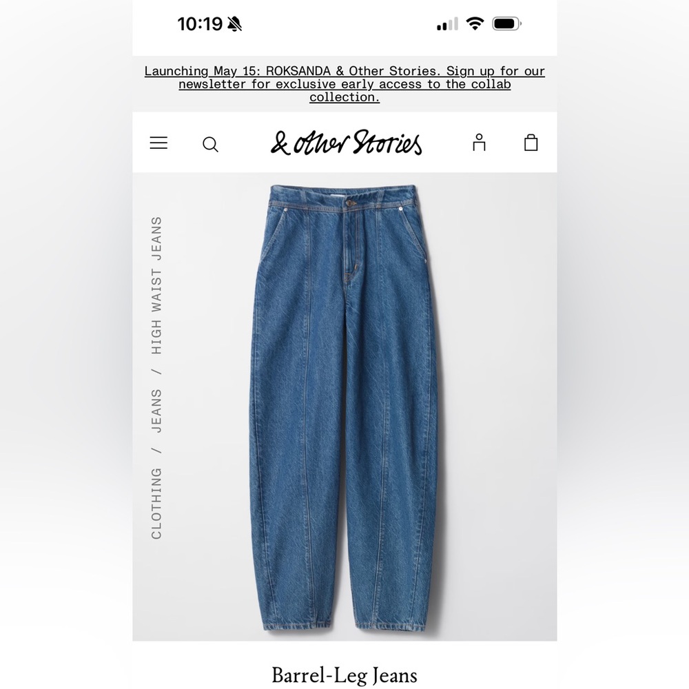 & Other Stories Blue High Rise Jeans